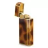 Vintage \"Cartier\" lighter in gold metal, \"tortoiseshell\" pattern in Chinese lacquer - Moinat - Decorating accessories